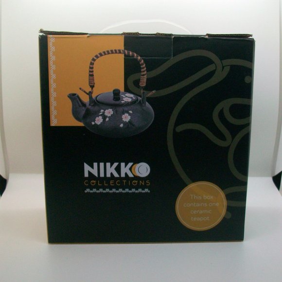 Nikko Ceramic Teapot Cherry Blossoms NK 23001 New in. Box - Picture 7 of 8